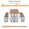 Natural Acacia Wood Patio Table And 2 Bench Set 6-Person Outdoor